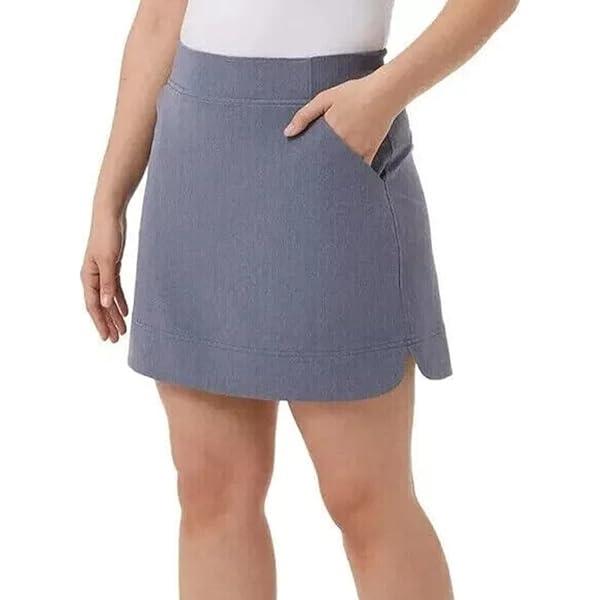 Tennis Skirt with Built-in Shorts, Gray, S