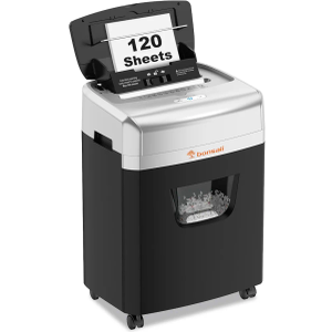 Bonsaii Paper Shredder for Office, 120-Sheet Autofeed Heavy Duty Shredder for Home Office Use, 30 Minutes/Micro Cut/P-4 High Security Level/6 Gallon Large Bin