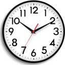 DAXSMY 16 Inch Wall Clock, Large Wall Clocks Battery Operated, Big Silent Non-Ticking Analog Clock Decorative for Living Room, Office, Kitchen, Outdoor,Classroom, Bedroom, Bathroom, School(Black)