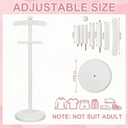 Bucherry 1 Pack Baby Clothes Display Stand Wooden Baby Shower Centerpiece Adjustable Height Circle Shaped Dress Hanger Doll Dress Outfit Stand Rack Hand Assembled Hangers Display Set (White Color)