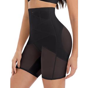 2 PCS Women's Shapewear Control Panties Tummy Control Underwear Butt Lifting Shapewear Girdle for Women (Large, 1piece-thigh-black)