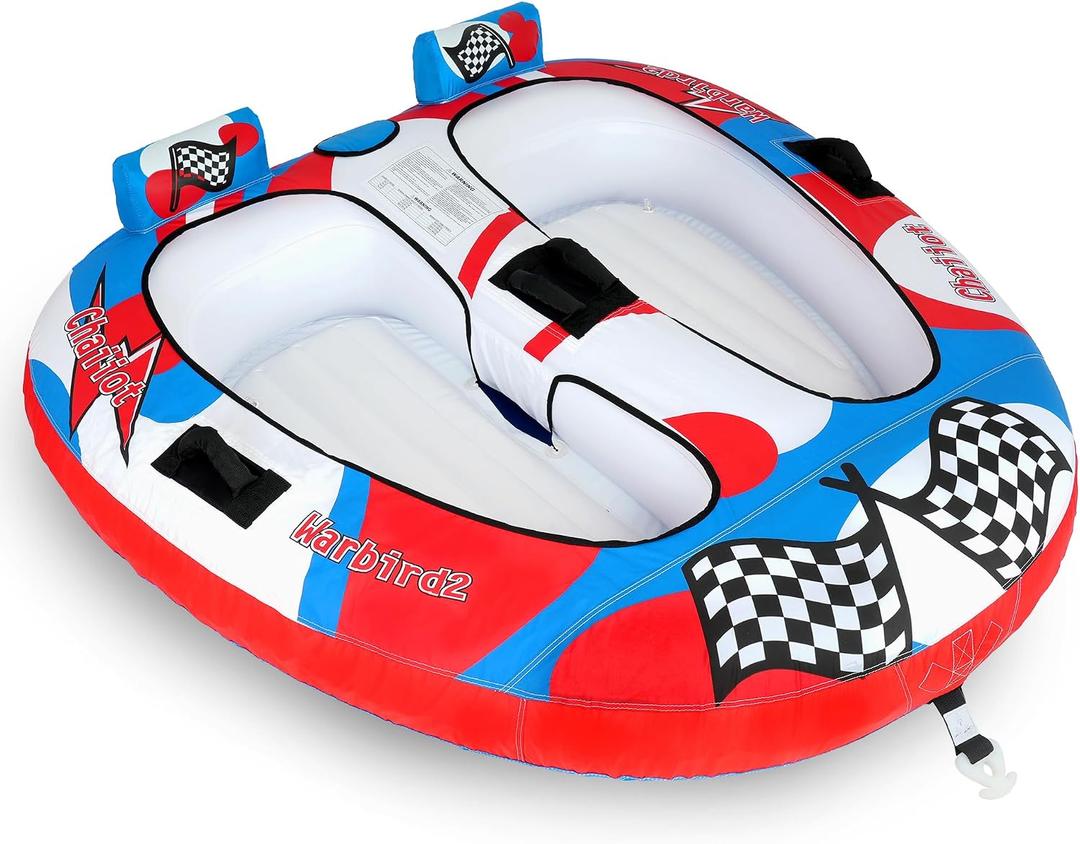 Towable Tube for Boating, 12 Person Inflatable Towable Tube with Quick Connect, Heavy Duty 840D Nylon Water Tube for Lake & Water Sports