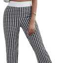Milumia Women's 2 Piece Outfit Houndstooth Wide Strap Tank Top and Long Pants Set L
