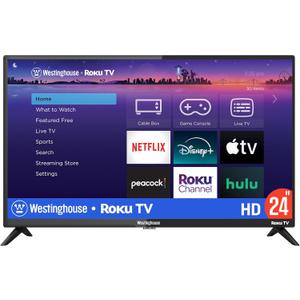 Westinghouse Roku TV - 24 Inch Smart Television, 720P LED HD with Wi-Fi Connectivity and Mobile App, Flat Screen Compatible with Apple Home Kit, Alexa and Google Assistant