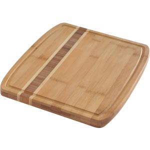 Norpro 12x10-Inch Bamboo Cutting Board with Juice Catching Groove, Brown (7637)