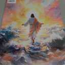 Jesus Walking On Water Wall Art Christian Prints Wall Decor Jesus Christian Canvas Painting Religious Spiritual Beliefs Prints Artwork for Church Bedroom Living Room Office Ready to Hang 16x24 Inch