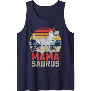 Mamasaurus T Rex Dinosaur Mama Saurus Family Matching Women Tank Top Large