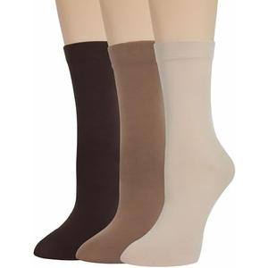Bzoinien Thin Crew Socks for Women, Ladies Soft Cotton High Calf Boot Sock for Trouser, Dress, Business