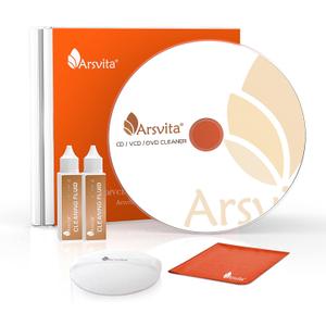 Arsvita Laser Lens Cleaner Disc Cleaning Set for CD/VCD/DVD Player, Safe and Effective, ARCD-04