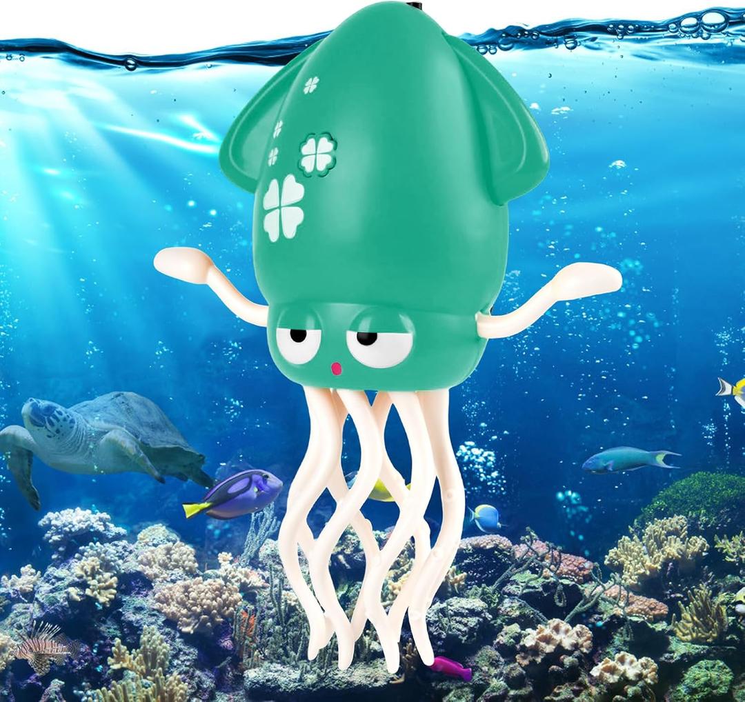 Magic Dancing Octopus Toy, Squid Crawling Toy with LED Light & Music, USB Rechargeable Interactive Baby Toys, Tummy Time Toys for Toddler Boys Girls Birthday (Green)