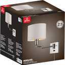 Globe Electric Anderson 1-Light Brushed Steel Plug-In or Hardwire Wall Sconce