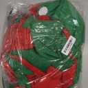 Hoosige 6 Pcs Women Christmas Elf Costume Set Costume Dress Xmas Festive Outfit with Elf Ears Hat Shoes Belt Striped Socks (XX-Large)