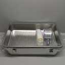 23.6''15.7''12'' XL All Stainless Steel Sifting Litter Box for Pine Pellets,Sifting Cat Litter Box with Lid for Big Cats,Metal High Side Sifter Litter Pan System for Odor Control,with Scoop Liners