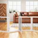 PAWLAND Dog Gate Indoor with Door, Freestanding, Foldable, 144" Wide, 30" H