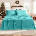 Queen Sheet Set - Hotel Luxury 4 Piece Silky Soft Breathable Cooling Queen Size Sheet Sets,Fits 16" Deep Pocket Mattress, Easy Care Wrinkle Free Bedding Sheet and Pillowcase Bed Sheet Set, Turquoise