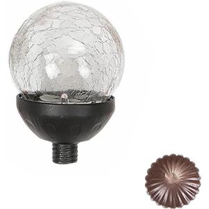 Solar Powered Glass Ball+Accessories - for Solar Wind Spinner Replacement Solar Light Parts (Bronze)