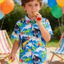 RAISEVERN 3-10T Boys Button Down Hawaiian Shirts Short Sleeve Cool Dress Shirt Tops (5-6 Years, Bigfoot 05)