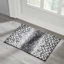 Better Trends Casablanca 100% Polyester Grey Bath Mat and Washable Bathroom Rugs, Rubber Backing Non Slip Bath Mat & Multi-Purpose Toilet Rug  17x24 Bathroom Mat
