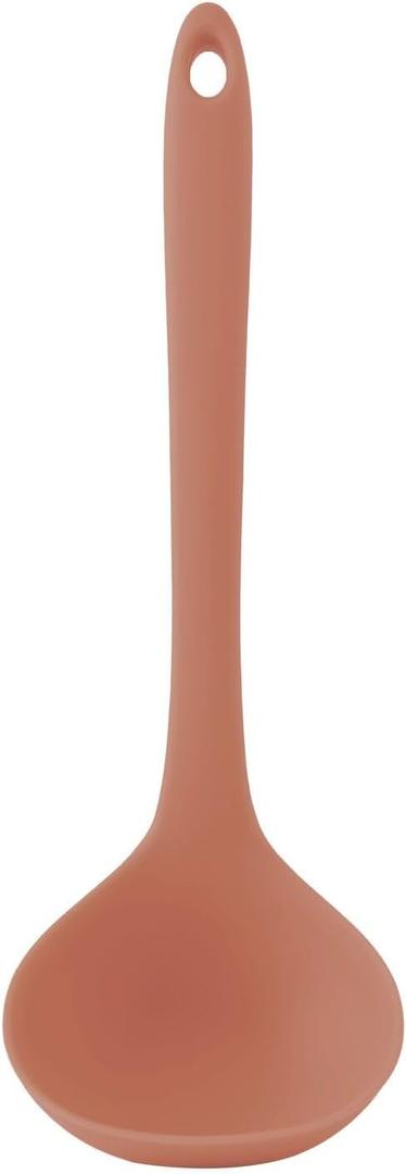 Platinum Silicone Cooking Ladle for Baking, Scraping & Mixing, 100% Food Grade Colorful Silicone Kitchen & Serving Utensils, Heat Resistant, Non-Stick Cookware - 8.6 inch Indie Pink (Small)