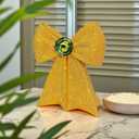 Gold Bow Glitter Vase  3-in-1 Flower Planter, Makeup Brush Holder & Desk Decor for Vanity, Bedroom or Gift