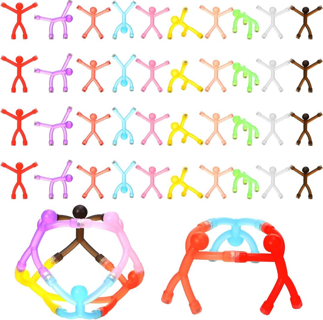 60 Pieces Fridge Magnets Humanoid Cute Men Colorful Refrigerator Magnetic Toys for Kids Translucent Magnetic Magnets for Adults Lockers, Fridge, Office, Whiteboard Decoration