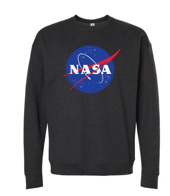 NASA Logo Sweatshirt, XL, Black 