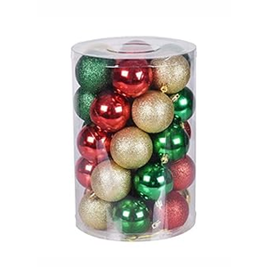 30ct Christmas Ball Ornaments, 1.18" Shatterproof Tree Decorations, Perfect Hanging Ball for Indoor/Outdoor Holiday Party Decor (Black)