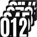 12 Sheets 7 Inch 0-9 Number Sticker Decals Set, Large and Self Adhesive for Display, Home Address Numbers, Trucks, Shops - White
