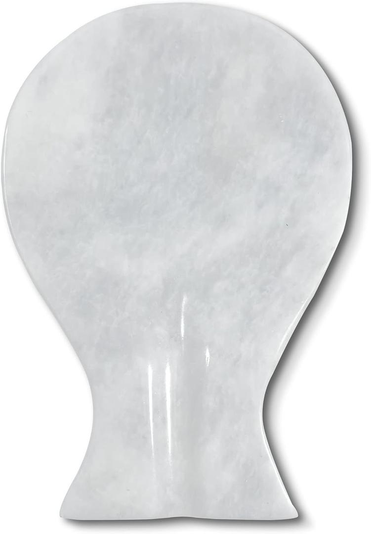 Luxury Handmade Cloudy White Marble Spoon Rest for Kitchen Counter, Cooking Utensil Holder for Stove Top, Spatula, Tongs Keeper Countertop Spoon Holder