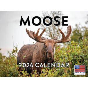 Moose Calendar 2026 Monthly Wall Hunting Gifts for Hunters Men Calender 12 Month | American Made In The USA
