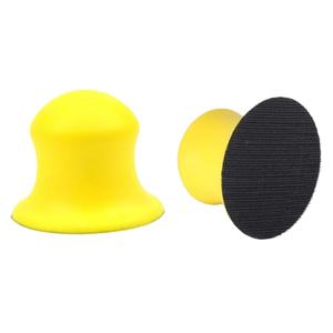 2Pack 3inch Round Hand Sanding Blocks,Hook and Loop Sanding Block,Round Detail Sanding Disc for Wood Furniture Restoration Home Arts and Crafts(Yellow)