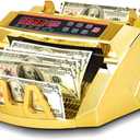 Gold Money Counter with Counterfeit Detection & Bill Counting | Light Up Display | 1,000 Bills a Minute |Fits US Dollar and Larger