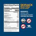 Wild Planet Skipjack Wild Tuna, No Salt Added, Canned Tuna, Sustainably Wild-Caught, Pole & Line, Non-GMO, Kosher, 5 oz, Pack of 4, BBD: 03/06/2028