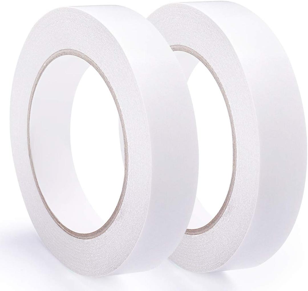 2 Rolls 1 Inch Double Sided Tape (1-Inch x 30 Yards per Roll), Permanent Clear Double-Sided Adhesive Scotch Tape for DIY Arts, Crafts, Scrapbook, Photos Display etc. (1 Inch x 60 Yards Total)