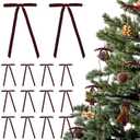 AIMUDI Burgundy Christmas Tree Bows 4.5" x 7" Wreath Bows Velvet Bows for Holiday Crafts, Garlands, Staircase, Home Outdoor Winter Christmas Decorations, 24 PCs