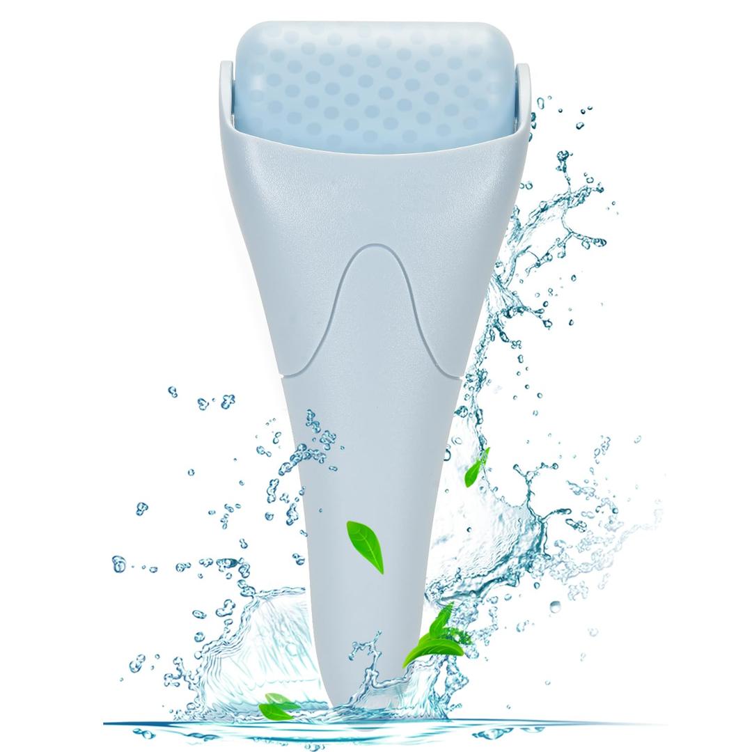Ice Roller for Face, Eyes, Women Gifts Idea, Therapeutic Cooling to Tighten Brighten Complexion and Reduce Wrinkles, Massager Under Eye Puffiness, Migraine and Pain Relief (Haze Blue)