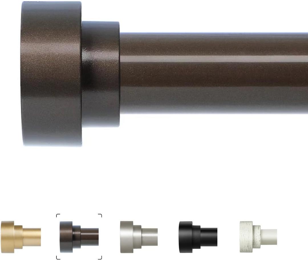 HEI! DEAR Bronze Curtain Rods 28 to 48 Inch(2.3-4FT),1 Inch Heavy Duty Curtain Rods,Adjustable Curtain Rod,Modern Decorative Drapery Rods,Telescoping Single Window Curtains Rods 18-45",Antique Bronze