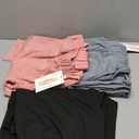 Neer 3 Pack Womens Pants with Cargo Pockets Casual High Waisted Baggy Wide Straight Leg Sweatpants Lounge Joggers Trousers (Large, Black, Light Gray, Pink)