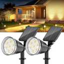 Solar Spot Lights Outdoor Waterproof: 1000LM Big Adjustable Spotlight - 2-in-1 15Hrs+ Long Lasting Spot Light - Solar Powered Spotlights Landscape Lighting for Garden, Yard, Tree, Flag, Wall, Pathway