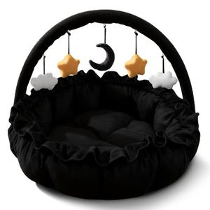 3-in-1 Baby Play Gym, Baby Play Mats for Floor, Plush and Thick Tummy Time Mat with 5 Sensory Toys for Infants, Large Babies Activity Center for Newborn Baby Shower Gift Pink, Ball Pit, Pet Cushion