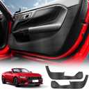 KUNGKIC for Ford Mustang 2024 2025 Car Door Anti Kick Pad Protective Stickers Interior Decals Accessories Self-Adhesive Side Edge Protection Mats Cover (PU, Carbon Fiber Pattern)
