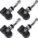 Universal TPMS Sensors 315MHz+433MHz, 2-in-1 Tire Pressure Monitoring Sensor Programmable Compatible with TPMS Tool TS408 TS508 TS608, Replaceable Metal Valve Stem (4PC)