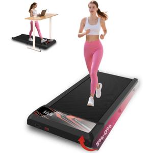 Walking Treadmill Pad, Under Desk Walking Mat with Incline for Home and Office, 2.5HP Low Noise Treadmill with Remote Control, Compact Design Walking Jogging Running Machine (Black-RB)