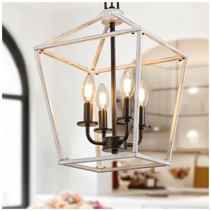 Farmhouse Chandelier, Industrial Lantern Dining Room Lighting Fixtures