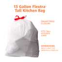 Amazon Basics 13 Gallon Tall Kitchen Drawstring Trash Bags, Flextra Strength, Tear Resistant, 10% Post Consumer Recycled, 120 Count