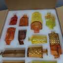 Yaomiao 30 Pcs Vases Bulk Colored Flower Glass Bud Vases Valentine Vintage Colored Glass Bottles Colorful Rustic Embossed for Home Wedding Table Decorations Gifts(Orange Yellow Series)