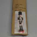 Nutcracker Christmas Decor, 15 Inch Wooden Drummer Soldier Figures, Christmas Nutcrackers Gift Festive Collectible for Indoor Home Shelves Table Desktop Mantel Fireplace Decorations, Black