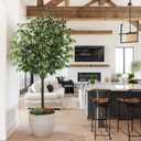Yepdin Artificia Ficus Tree 7Ft Tall Silk Ficus Tree with Plastic Pot for Office and Home Decor,Decorative Artificial Plant for Indoors and Outdoors,Fake Ficus Lyrata Plant All Year Round Decoration