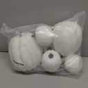 Winlyn 7 Pcs Assorted Sizes Fall Artificial Pumpkins Harvest Pumpkins Faux Foam Pumpkins for Fall Autumn Season Halloween Thanksgiving Harvest Holiday Season Festive Tabletop Decoration (White)