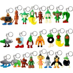 24PCS Brainrot Toys Italian Memes Keychain Tung Tung Tung Sahur Keychain Tralalero Tralala Toys Figurine Easter Stuffers Gift for Easter Birthday